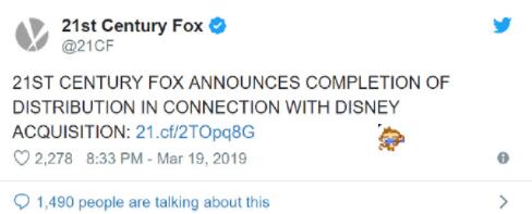 21世纪福斯宣布正式被迪士尼收购