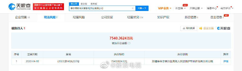 制片人吴毅公司被强制执行 总金额约7540万元 (http://www.cstr.net.cn/) 娱乐 第4张