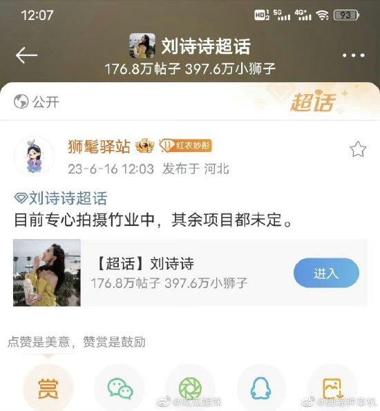 刘诗诗方否认出演白日提灯