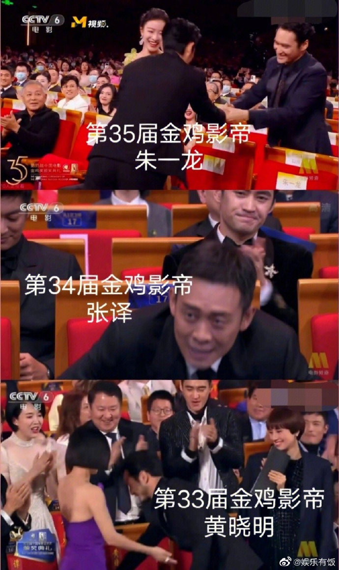 网友发现袁弘每年都坐在金鸡奖影帝后面
